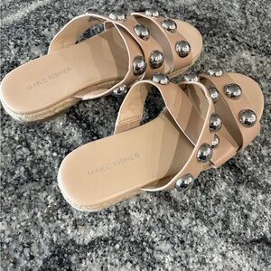 Marc Fisher Nude Espadrilles with Metallic Accents